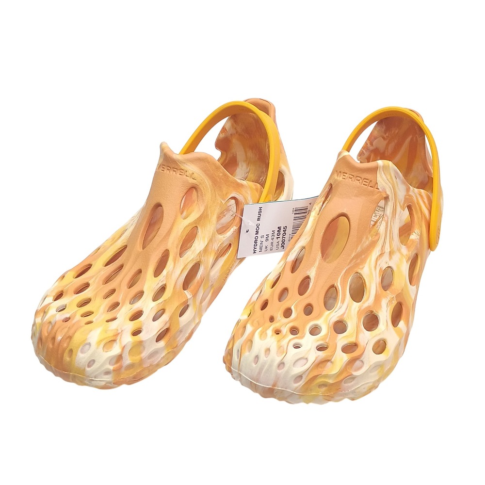 Merrell Hydro Moc Rush Shoes Men Size 10 Orange Marbled BLOOM Foam J007045